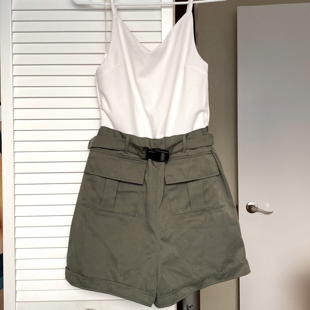 NEW V-Neck Romper with Removable Belt